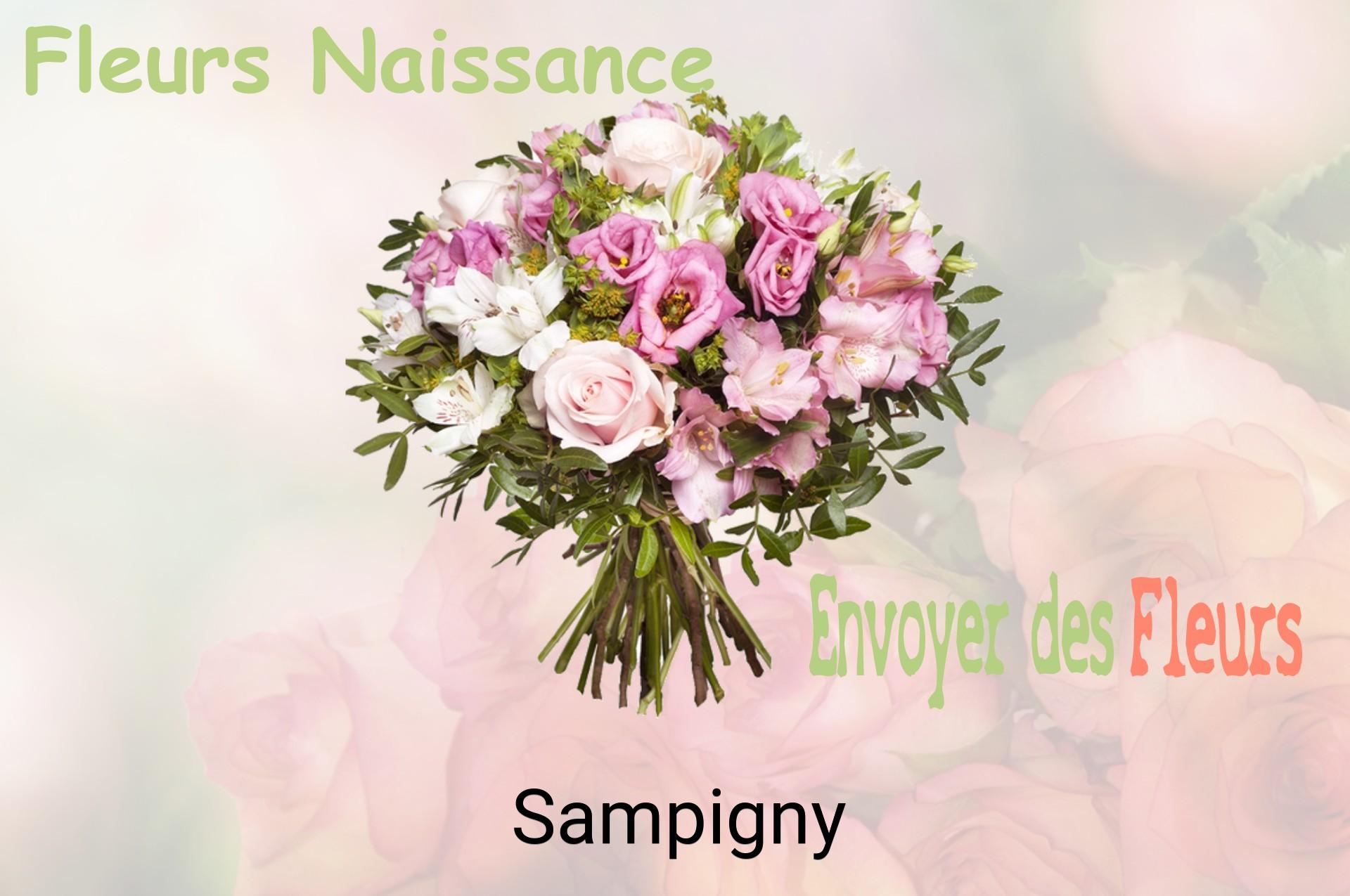Bouquet de fleurs de naissance livré à Sampigny