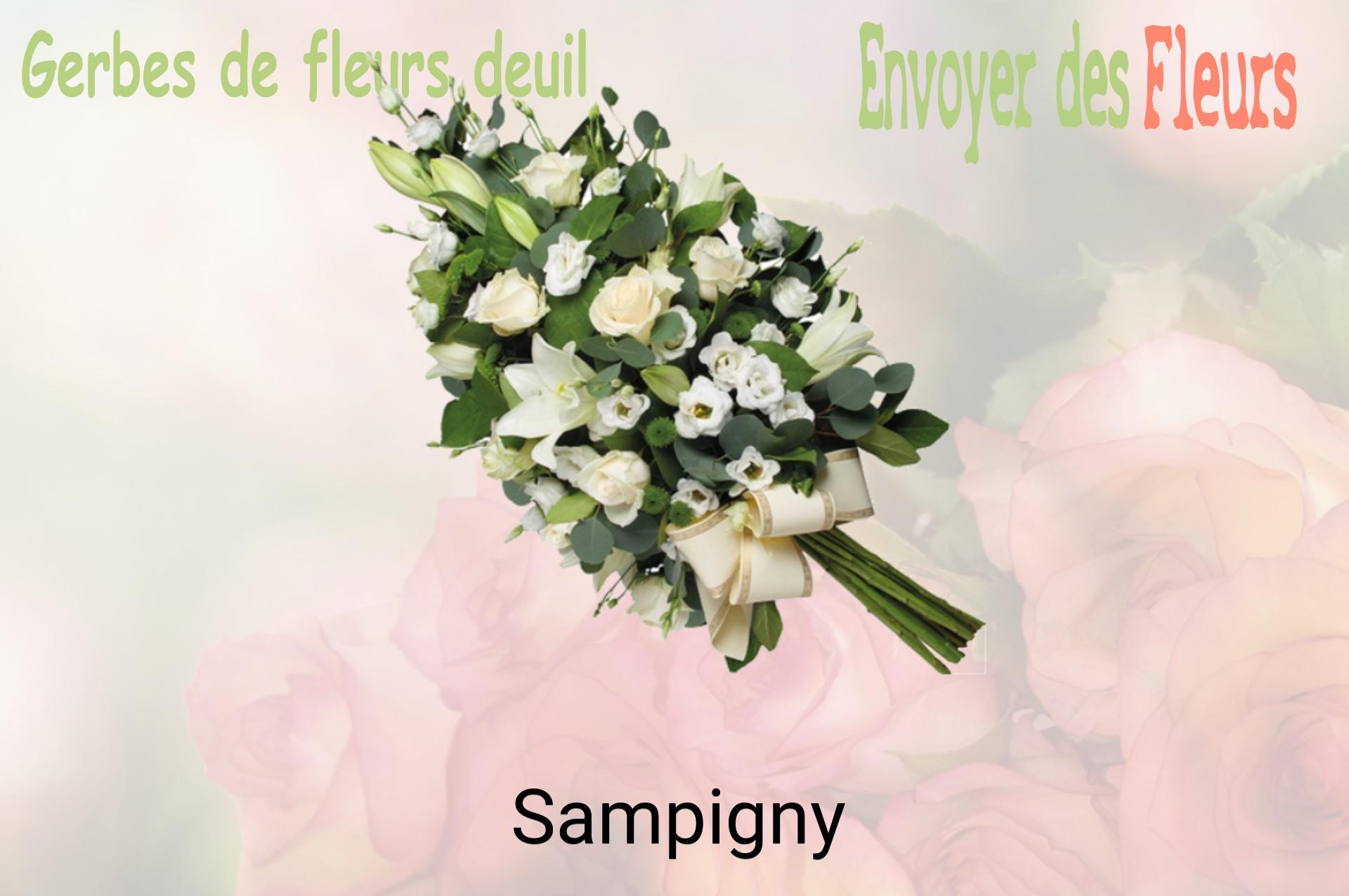 Gerbe de fleurs de deuil livrée à Sampigny